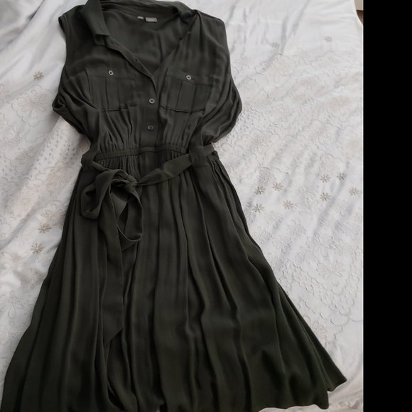 Additionelle 2X sleeveless khaki summer dress - Picture 6 of 11